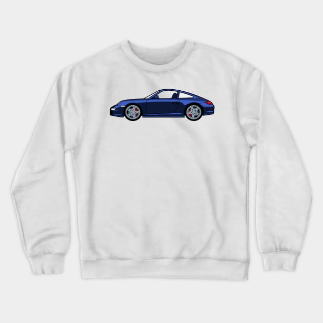 Porsche 911 997 Carrera S Cobalt Blue Lobster Claw Crewneck Sweatshirt by antipc